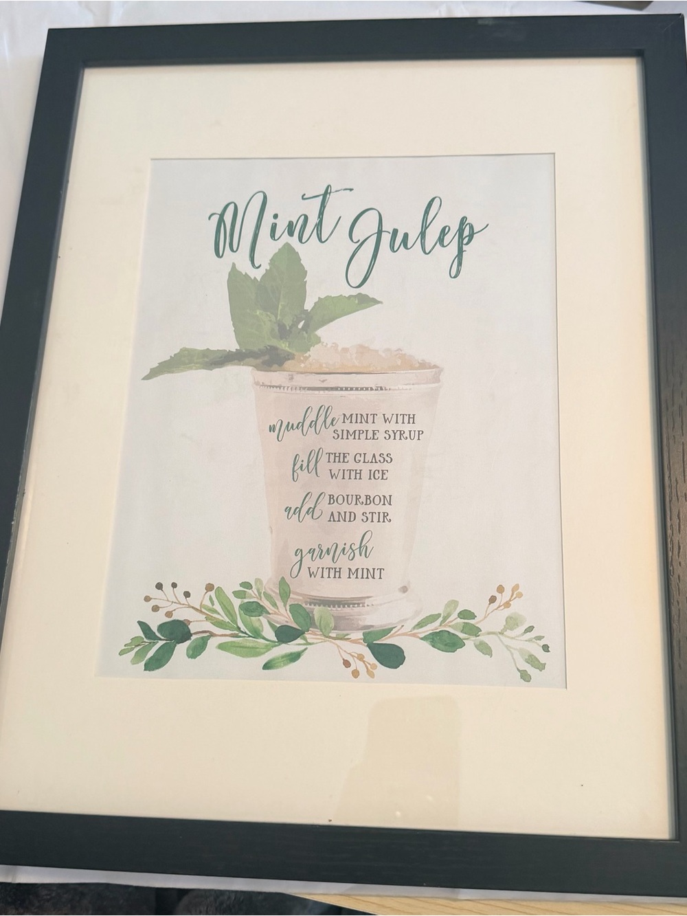 Mint Julep Framed Wall Art Print - Green